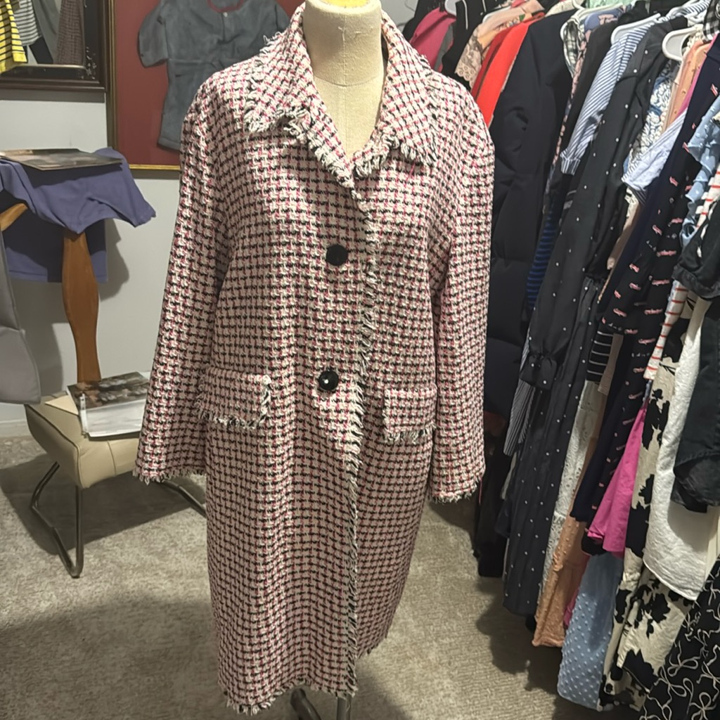 Kate Spade Pink Tweed Coat